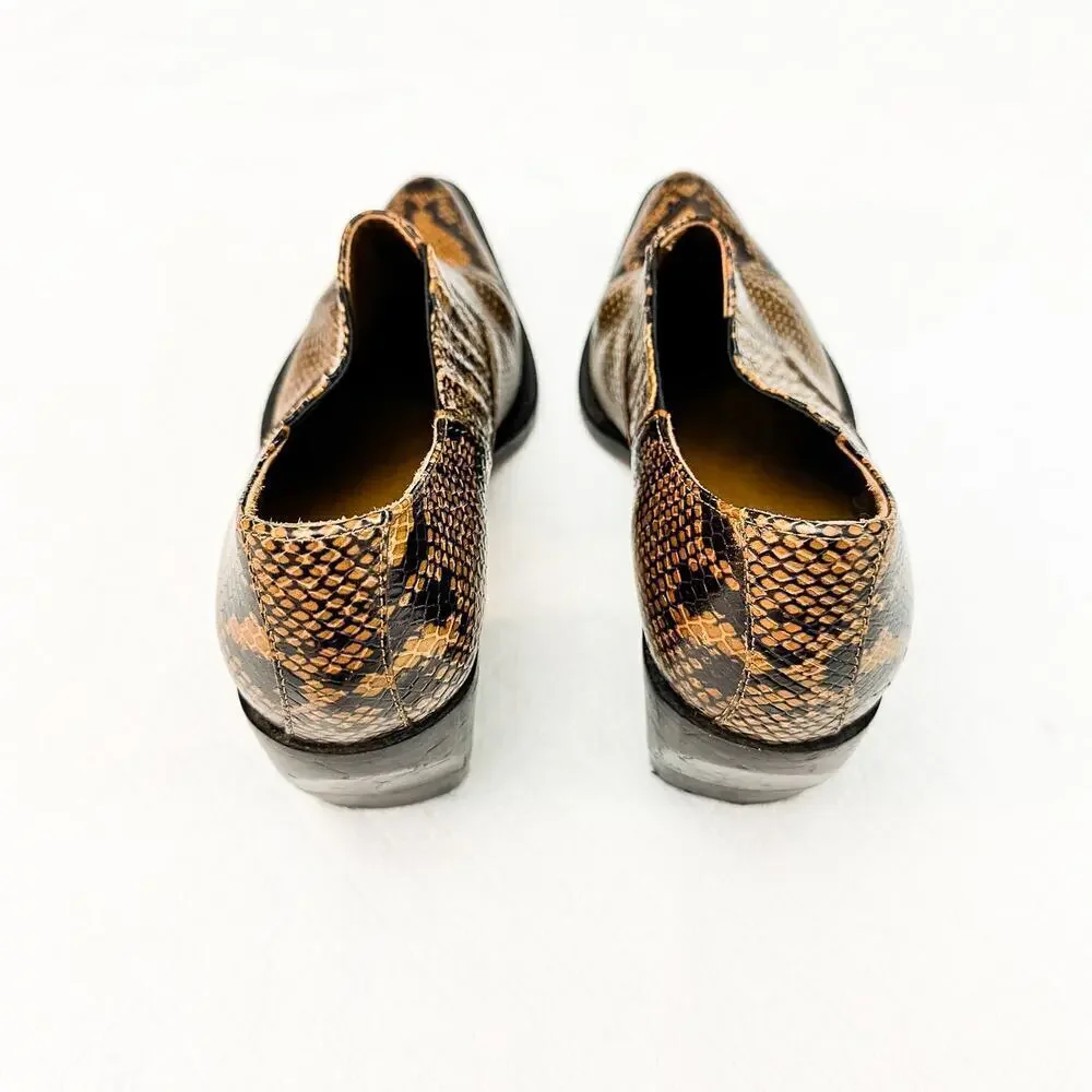 Chloe Rylee Python Embossed Leather Booties Shoes Size 41 Italy - Picture 2 of 5